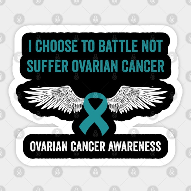 ovarian cancer warrior - teal ribbon awareness month - gynecological cancer Sticker by Merchpasha1